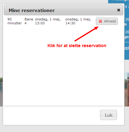 Slet reservation